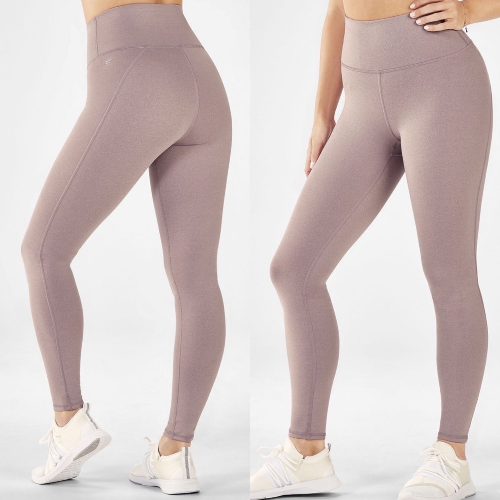 Fabletics high waisted Heatherknit performance leggings 7/8 length size M